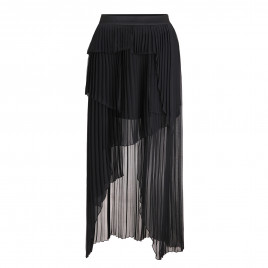 Asymmetric pleated skirt