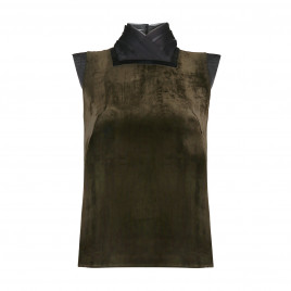 Oriental collar velvet top