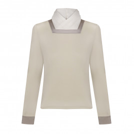 Oriental collar ivory blouse
