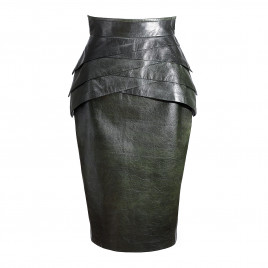 Dark green leather skirt 