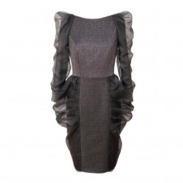 Robe fourreau en organza plissé