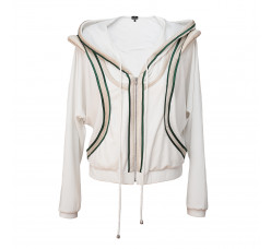 White velvet and silk endings jacket