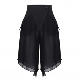 Black silk shorts