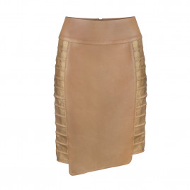 Jupe en cuir beige