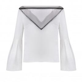 Blouse blanche col V