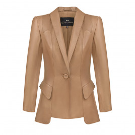 Leather beige jacket