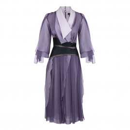 Robe en mousseline de soie lilas