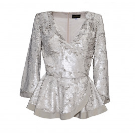 Sequin peplum blouse