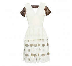 White pleated dress